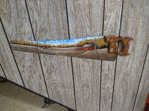 lot 113 image: Beautiful Hand-Painted Saw - Signed Charles 85