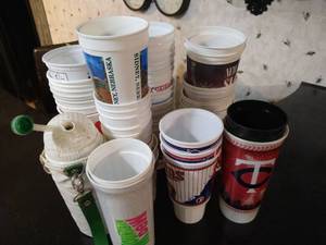 lot 130 image: Large Lot of Plastic Cups - Travel, Minnesota Twins, Etc