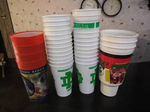 lot 138 image: Large Lot of Plastic Fighting Sioux Cups