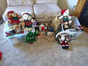 lot 161 image: (2) Totes of Christmas Items - Large Variety