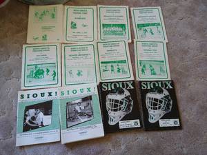 lot 181 image: Large Lot of (40) UND Sioux Hockey Programs from the 70s80s90s