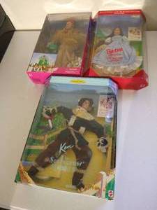 lot 195 image: (3) BarbieKen Wizard of Oz Dolls - Dorothy, Cowardly Lion & Scarecrow