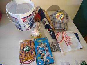 lot 222 image: Minnesota Twins Lot - Homer Hankies, Cap, Umbrella, Etc