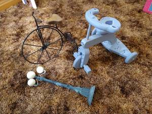 lot 269 image: (2) Doll Tricycles & Lamppost