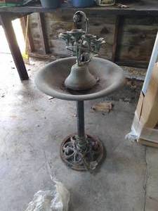 lot 308 image: Metal Bird BathFountain