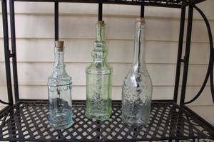 lot 7 image: Set of 3 Vintage Glass Bottles with Corks