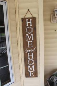lot 11 image: Rustic Home Sweet Home Hanging Wooden Sign