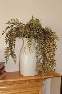 lot 51 image: Decorative Ceramic Vase with Artificial Greenery Arrangement