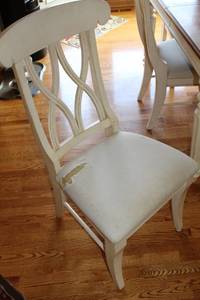 Dining Table Set with 6 Chairs and Cushion Damage