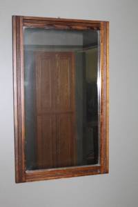 lot 74 image: Vintage Wooden Framed Mirror with Natural Finish