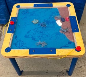 lot 4 image: MSRP $1600 Educo Magnetic Childrens Sand Table - Pirate Island With Frogs & GeckoSalamanders - In Good Condition