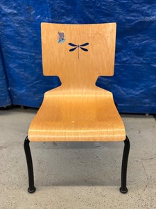 lot 5 image: MSRP $500 Fresh Coast Collection Zoon Childrens Bentwood Side Chair With Dragonfly Cutout - Good Condition With Sticker Residue