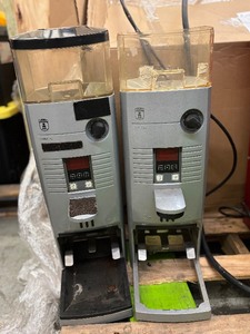lot 26 image: Lot of 2 Azkoyen Capriccio Electronic Commercial Coffee Grinder - One Is Good Working Condition & The Other One Is For Parts