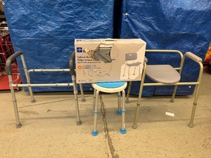 lot 48 image: Lot of Patient Elderly Bath Shower Assist Commode Chairs & More - In Great Condition