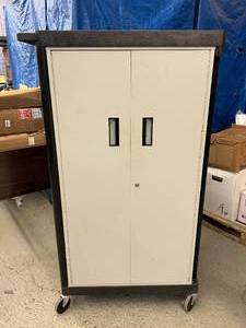 lot 56 image: Luxor Mobile Storage Cabinet - 32in.W x 24in.D x 60in.H, Locking - No Key - Can Be Bought Online For $5.00 - Good Condition Normal Wear & Tear