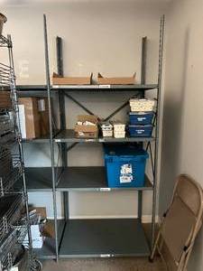 lot 52 image: 1 Shelving Unit With 4 Shelves - Already Disassembled - 24 x 36 x 80 Contents Not Included
