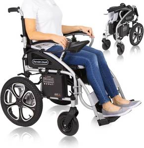 MSRP $1000 NEW IN BOX&nbsp;Vive Folding Electric Wheelchair - Foldable Wheel Chair, Narrow Power Scooter, Heavy Duty, TSA Approved - Compact Size for Seniors Adults - Battery Portable, Folds, Shock-Absorbing! See Youtube!