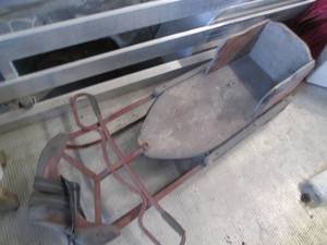 lot 38 image: Antique wood and metal child size s...