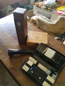 lot 45 image: Navy Flashlight, Mens Grooming Set, Match Box and Cigar Box