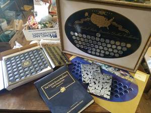 lot 47 image: Framed State Quarters and Empty Holders