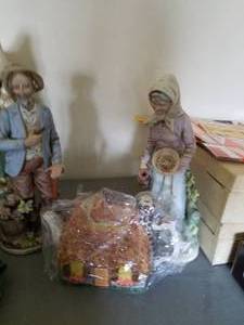 lot 56 image: New Teapot in Box and 2 14 Figures