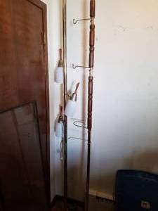 lot 72 image: Vintage Pole Lamp and Pole Plant Holder