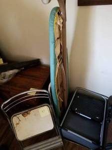 lot 97 image: 3 Step ladders, Ironing Board and Footstool