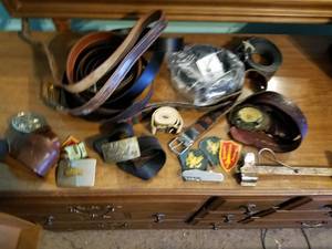 lot 151 image: Belts and Belt Buckels. One USN