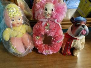 lot 153 image: Vintage Doll, Dog and Bunny