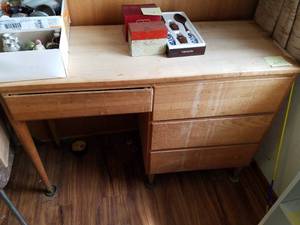 lot 227 image: Wood Desk 30 x 43 x 17
