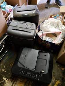 lot 253 image: 2- Paper Shedders, Copy Machine and Fax Machine