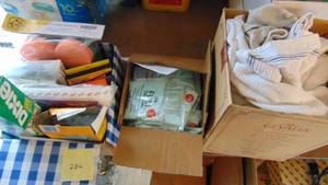 lot 286 image: Cleaning Supplies, Fuller Crystal Cleaner and Box of Rugs