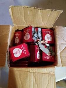 lot 340 image: Whole Box of NOS Of Pocket Mirrors and Keychains. Fillipi Truck Lines