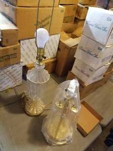 lot 341 image: NOS Princess House Crystal, 2-Lamps #080, #046