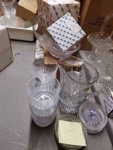 lot 348 image: NOS Princess House Crystal, Bowls & Saucers, Pitcher, Lowballs, Coasters and #832