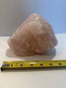 lot 98 image: Large 6-pound natural rose quartz rock