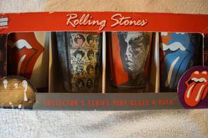 lot 85 image: Set of four Rolling Stone Glasses. Still in the original box.