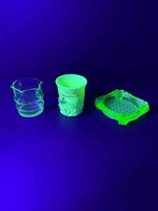 lot 118 image: Three Unique Pieces of Uranium Glass