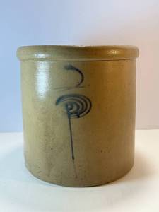lot 22 image: Two Gallon Red Wing Salt Glazed Bee Sting Crock.
