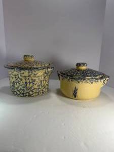 lot 99 image: Two Covered Roseville dishes