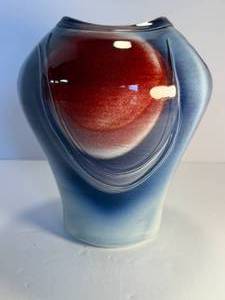 lot 94 image: Red White and Blue Vase