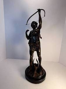 lot 76 image: Large Bronze Archer Sculpture