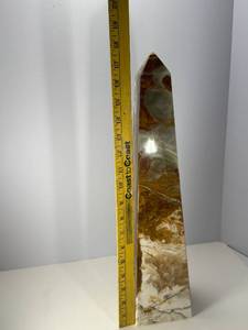 lot 65 image: Beautiful Tall Stone Obelisk, Standing 18 Inches Tall and Weighing Over 14 Pounds