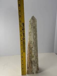 lot 69 image: Stunning Stone Obelisk, Standing 14 Inches Tall and Weighing Over 6 Pounds.