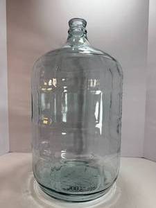 lot 113 image: Vintage five gallon water jug, with heavy thick glass