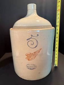 lot 40 image: &nbspFive Gallon Red Wing Stoneware Jug.