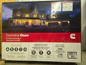 lot 53 image: Brand New Sealed in Box CUMMINS Onan Portable Generator Model P5350