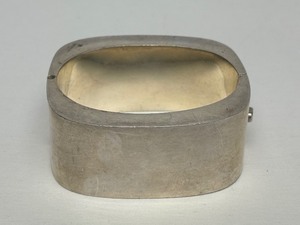 Large Signed Southwestern Sterling Silver Bracelet&nbsp;