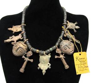 lot 87 image: Great Looking New wTags Vintage Ghanaian Bronze Necklace 
