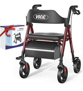 lot 104 image: Brand New Rollator Z21 Walker for Seniors with Seat, Supports 350lbs, 8 Big Wheels $89.95 Retail